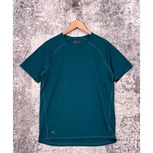 Janji Helio Tech Tee Medium Mens Short Sleeve Blue Running Shirt